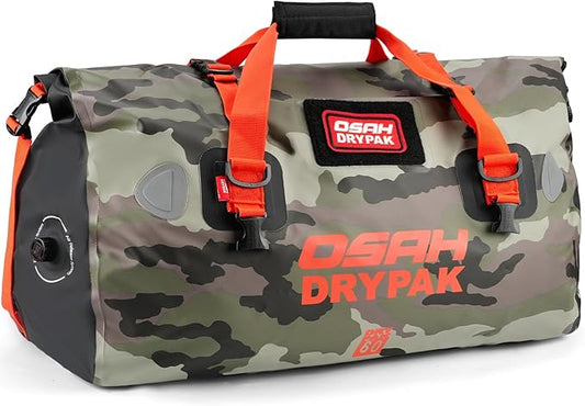 Waterproof Duffel Bag - Motorcycle Dry Bag Tail Bag with Large Storage Space, Waterproof Luggage Duffle Bags with Outer Mesh Zipper Pocket for Camping, Kayaking, Fishing & Traveling