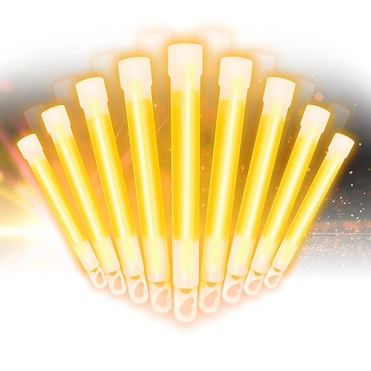 Glow Fever Super Bright Emergency Safety Military Grade Glow Sticks with 30 Minutes Duration. Great for Concerts Live Events, Camping, Dancing, Weddings and Summer Vacation (Orange, 10PCS)