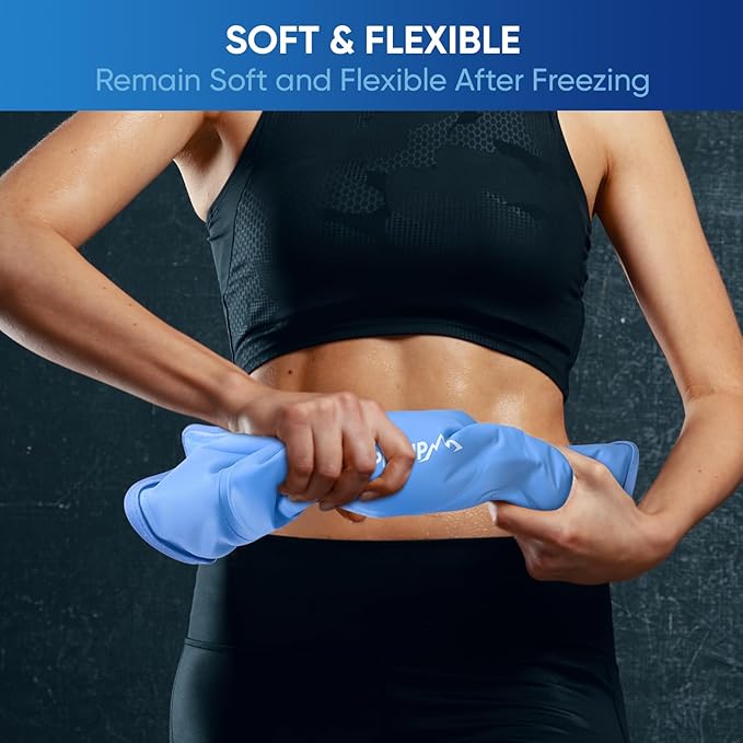 APEXUP Gel Ice Packs for Injuries Reusable, Flexible Double Sided Cold Packs for Injuries, Ice Pack for Knee, Shoulder, Back, Hip, Leg, Arm (Blue, S, 2PK)