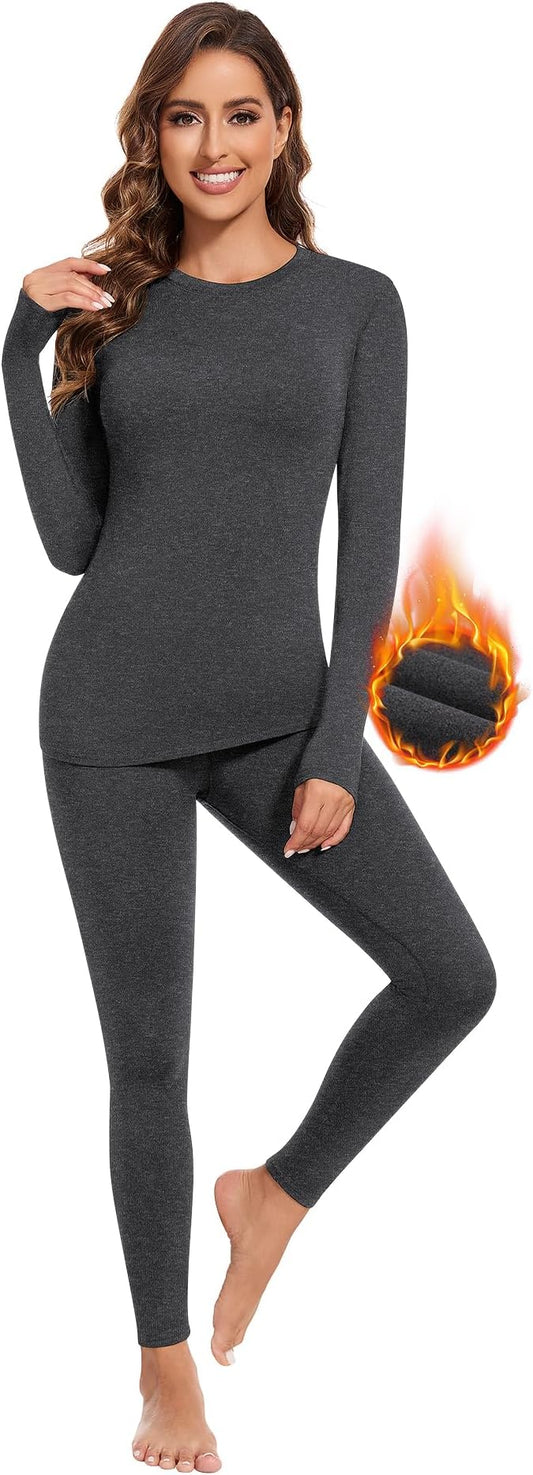 BESTENA Thermal Underwear for Women Base Layer Cold Weather Thermal Set Long Johns Women Thermal Set