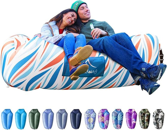 AlphaBeing Inflatable Lounger Beach Chair Accessories, Air Sofa Hammock Inflatable Couch for Camping Backyard Lakeside with Compression Sacks, Ideal Outdoor Gifts for Adults