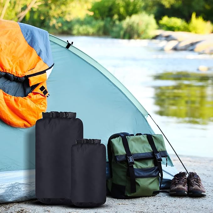 6 Pcs Waterproof Dry Bag Sack Lightweight Outdoor Dry Bags 35 L, 20 L, 15 L, 10 L, 5 L, 3 L Waterproof Boat Bag for Kayaking, Backpacking, Hiking, Camping Rafting(Black)