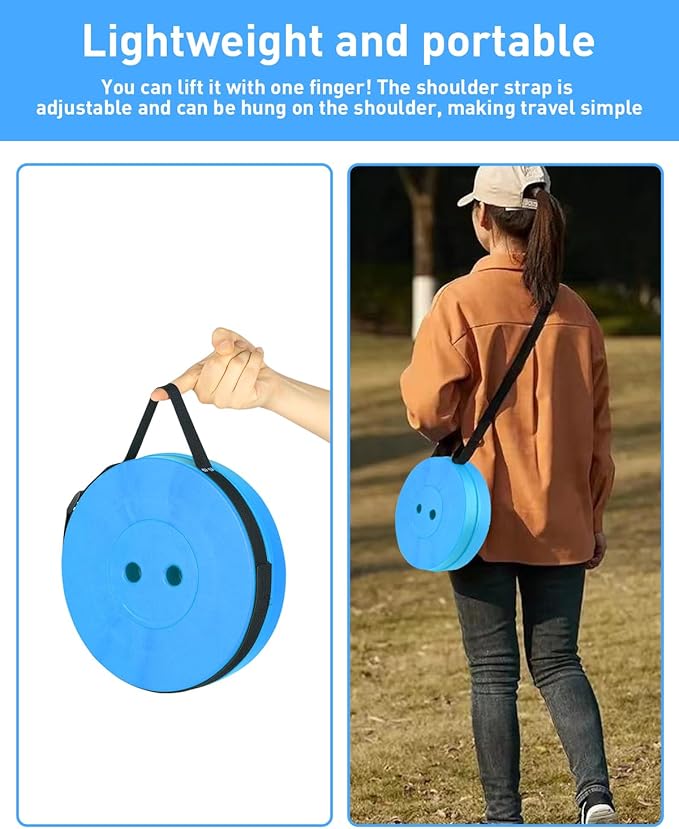 Collapsible Stool with Large Load Capacity,Portable Lightweight Folding Stool for Adults,Collapsible Chair Telescoping Design for Outdoor Fishing,Hiking,Travel,BBQ(Blue-Rainbow)