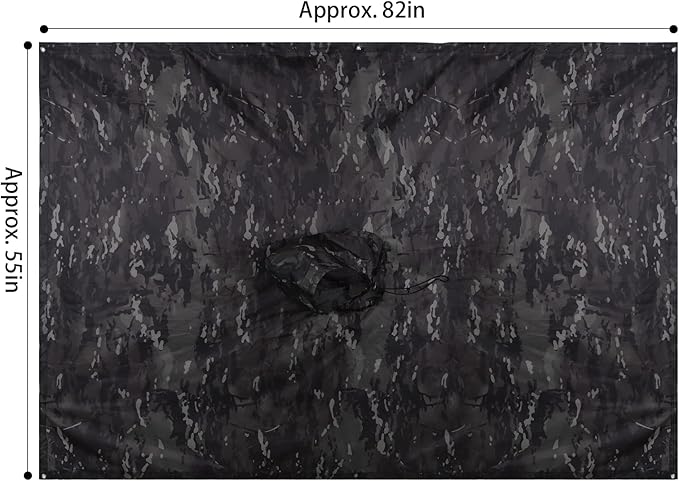 GRVCN Military Rain Poncho, Camouflage Raincoat Outdoor Waterproof Lightweight