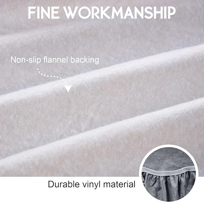 3 Pcs Picnic Table and Bench Fitted Tablecloth Cover for 6 Ft Table 30 x 72 Inch Vinyl Fitted Elastic Edges Waterproof Wipeable Tablecloth for Indoor Outdoor Travel Picnics Patio Camping (Grey)