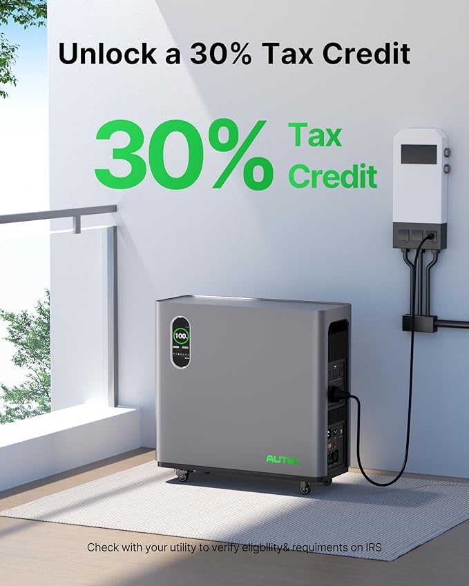 Autel 3072Wh Portable Power Station, Automotive-Grade LiFePO₄ Power Station, 120V AC Outlets x 5, 1.2H Fast Charge, Solar Generator for Home Use, Power Outage, RV, Camping, Emergencies