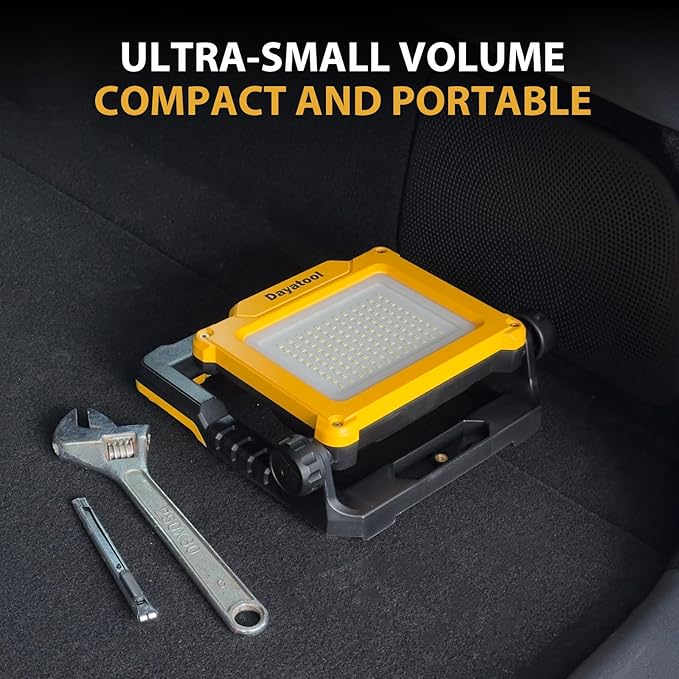 4000Lumens Cordless Magnetic LED Work Flood Light, Compatible for Dewalt Makita 20V Milwaukee 18V m18 Rechargeable Lithium Tool Battery, Portable LED Work Light for Under Hood, Yellow