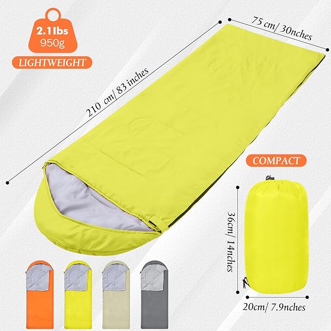 Macarrie 4 Pcs 0 Degree Camping Sleeping Bags Bulk for Adults 4 Season Warm Cold Weather Sleeping Bags with Compression Sack Lightweight Portable Waterproof for Backpacking Hiking Outdoor