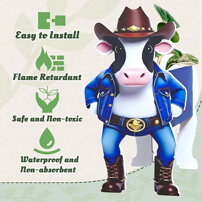 Cow Planter, Pet Shape Garden Pots Plant Pots for Indoor/Outdoor Gardens Decoration, Funny, Surprise Gifts/Souvenirs for Pet Lovers (Western Cowboy-Style Dairy Cow)