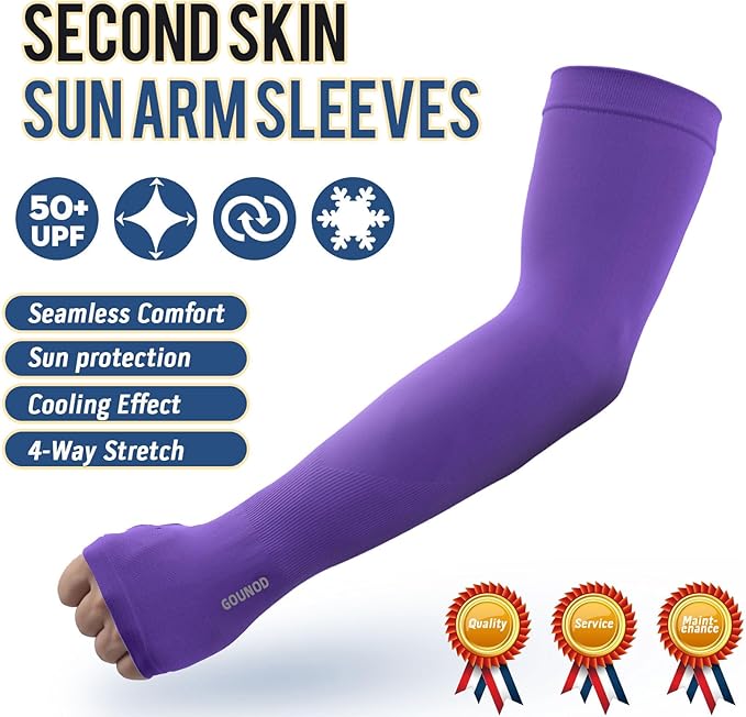 GOUNOD Gardening Sleeves to Cover Arms for Women with Thumb Holes-Sun Protection SPF Cooling Driving UV Blocking