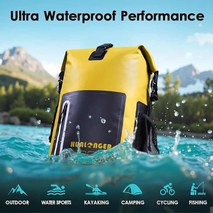 Dry Bag Backpack 20L/30L/40L- Roll Top Closure Bag - Heavy Duty Dry Bags Waterproof - Lightweight Durable Floating Dry Bag with IPX8 Waterproof Phone Case