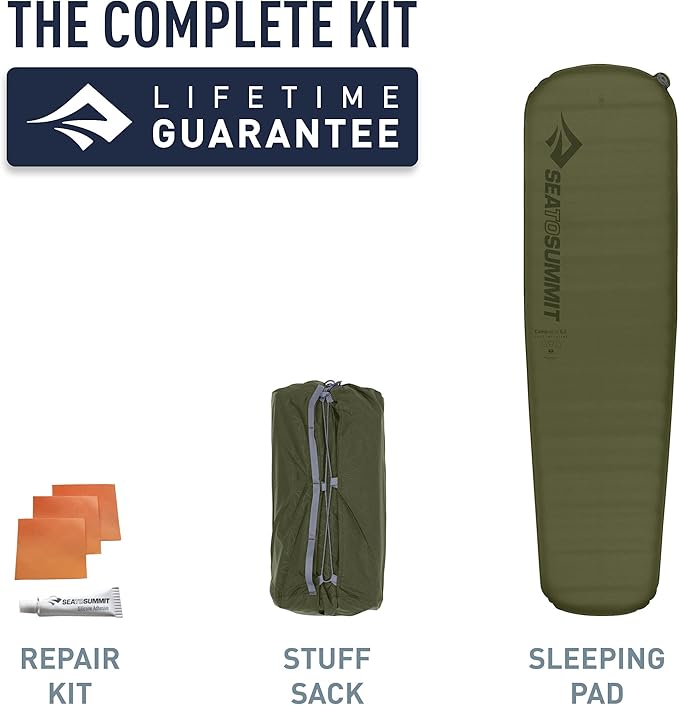 Sea to Summit Camp Plus Self-Inflating Foam Sleeping Mat for Camping, Tapered - Regular (72 x 20 x 3 inches)