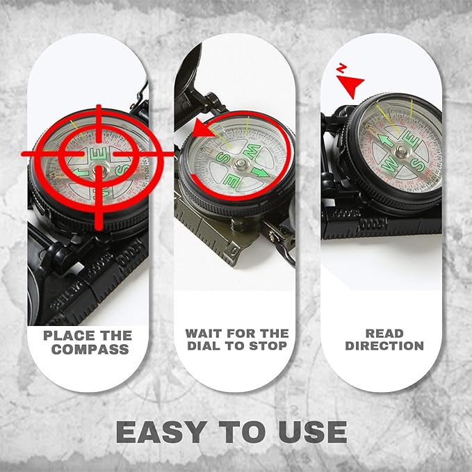 Custom Portable Compasses Keychain with Text Mini Compass with Waterproof Luminous Function Survival Gifts for Men Hiking Camping Hunting Map Navigation Tool