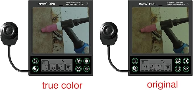 Antra Digital Auto Shade Darkening Welding Helmet DP8-G - True Color TOP Optical Class 1/1/1/1, Wide Shade Range 4/5-14 w Shade Lock, Low TIG Rating 2A - Precision Protection for Welding Excellence
