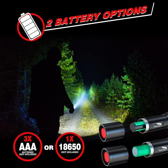 HAUSBELL T8 Upgraded Flashlight Bright, Zoomable Tactical LED Flashlights Flash Light with High Lumens and Five Modes and Camping Accessories, 4 Pack