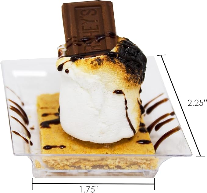 720 Pack Tiny Square Black Plastic Tray Mini Appetizer Plates for Party Mini Serving Tray Small Appetizer Serving Sauce Dish Black Disposable Dessert Plates for Weddings and Events CMJJ