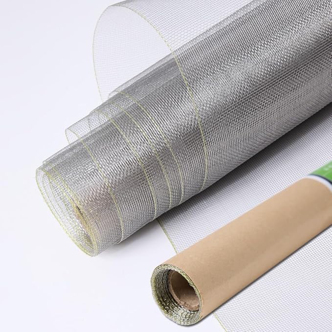 304 Stainless Steel Mesh Screen 27.5"X118"(70X300cm), 1.5mm Hole Metal Net Sheet, Non-Corrosive and Non-Rusting Net Screen for Window, Door 1 Roll, Easy to Cut and Install (22 Mesh)