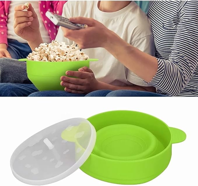 Collapsible Silicone Microwave Hot Air Popcorn Popper Bowl With Lid Microwave Silicone Popcorn Popper Collapsible Silicone Popcorn Maker Bowl