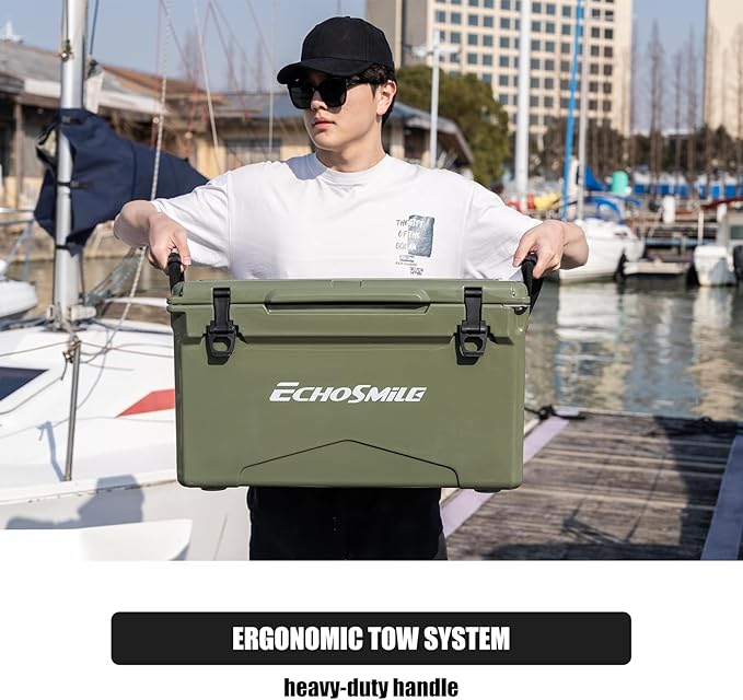 EchoSmile 25/30/35/40/60/75 Quart Rotomolded Cooler, Built to Stand up to The Rigors of The Journey