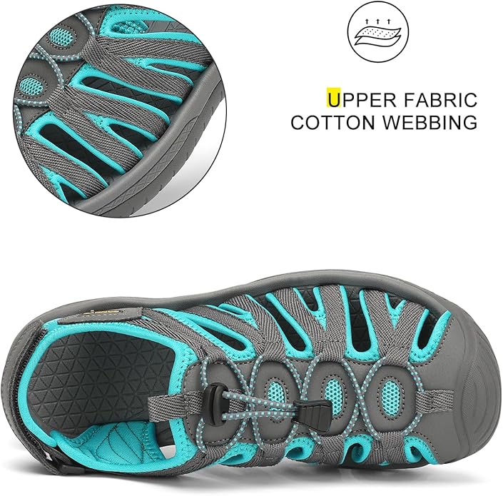 Dannto Women's Closed Toe Hiking Sandals Walking Water Sandal Comfort Athletic Sport Outdoor Sandals