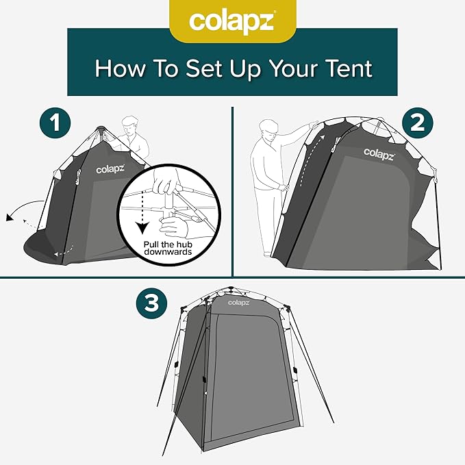 Colapz Camping Shower Tent and Pop Up Toilet Tents - Provides Additional Storage and Privacy as a Portable Shelter and Outdoor Changing Room