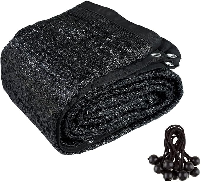 Agfabric 50% Sunblock 10??X 16??Shade Cloth with Grommets for Garden Patio, Black