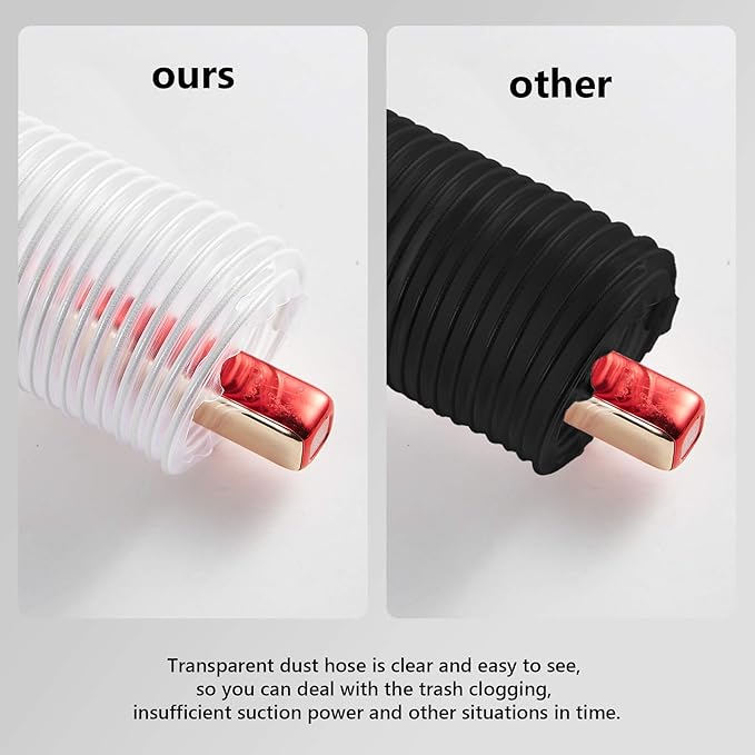 2 1/2" x 30' PVC Dust Collection Hose, Puncture Resistant Fume Collection Hose with 8 Pieces Stainless Steel Clamps, Clear Dust Collector for Woods Debris