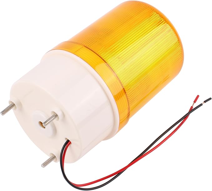 Industrial LED Rotating Strobe Beacon Warning Lights, Electrical Revolving Signal Lights for Emergency, 110v AC, Yellow, No Buzzer