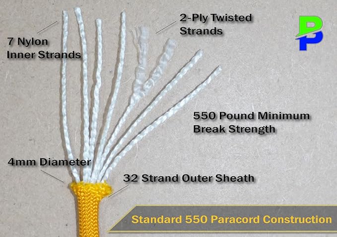 BORED? PARACORD! 550 lb Paracord - Ideal for Crafting, Camping, DIY Projects, Active & Military Outdoors - Strong Survival Rope - Tactical Parachute Cord Type III - Moss 100 Feet