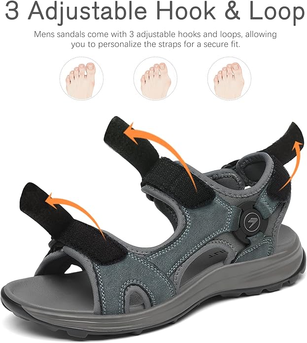 FLARUT Men's Sport Sandals Outdoor Hiking Sandal Open Toe Walking Sandals for Summer Beach Water Shoes