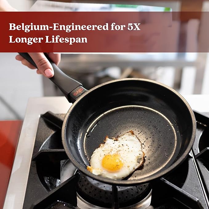 Alva Energy 8" Ceramic Nonstick Frying Pan – PFAS/PTFE-Free, Healthy Cooking Skillet, Fast, Even Heating, Induction & Oven Safe, Lightweight with Stay-Cool Handle – Scratch-Resistant & Dishwasher Safe