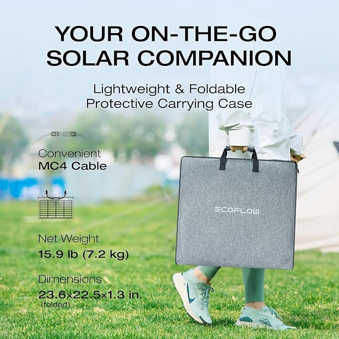 EF ECOFLOW Solar Generator DELTA 2 Max 2048Wh with 220W Solar Panel, LiFePO4 Battery Portable Power Station, Up to 3400W AC Output, AC + Solar Fast Dual Charging 0-100% in 1 Hr For Outdoor Camping RV