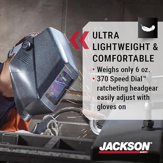 Jackson Safety Insight ADF Welding Helmet - Ultra Lightweight, Auto Darkening Welding Hood with HSL Narrow Shell Design for Confined Spaces - ANSI Z87.1 & CSA Z94.3