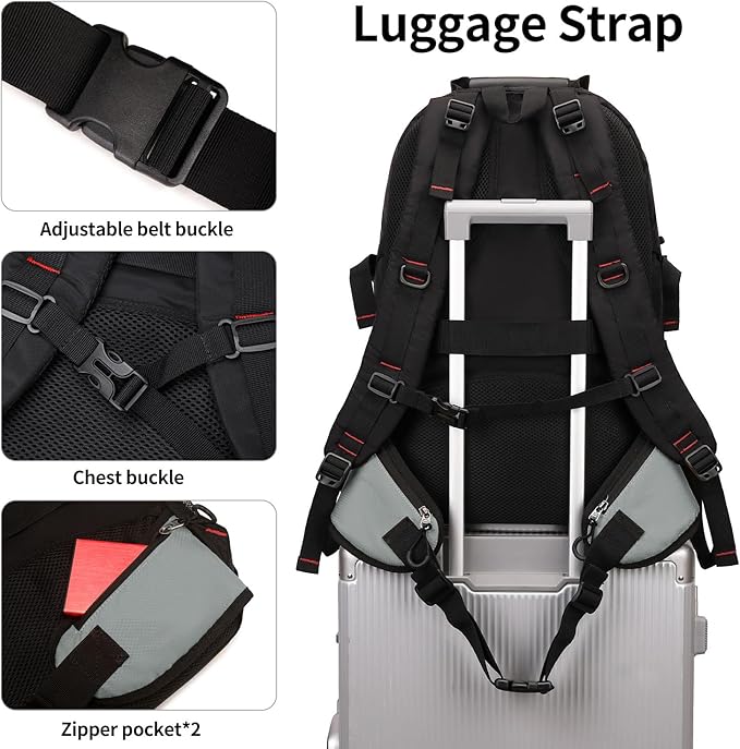 Nerlion 40L Hiking Backpack Travel Backpack for Men Women Camping Waterproof Outdoor Hiking Daypack Lightweight Backpack (Light Gray)