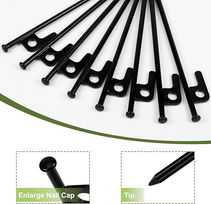12 Pack Tent Stakes Heavy Duty Forged Steel Camping Stakes for Ground Outdoor Decorations Canopy