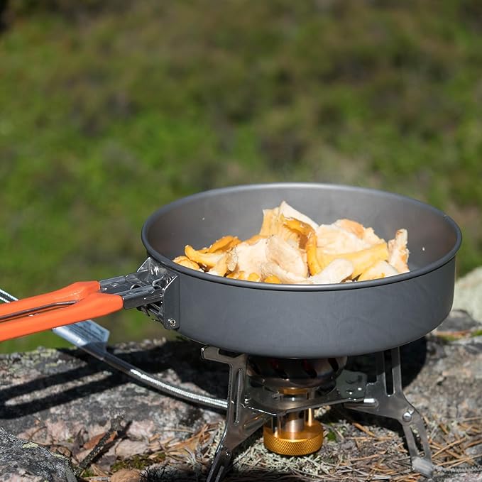 Firemaple Lightweight Outdoor Camping Cookware Set - Hard Anodized Aluminum, Stainless Steel, Foldable Handles, Ideal for Hiking & Camping
