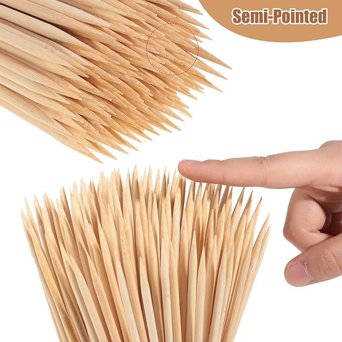 150PCS 16" Bamboo Skewers Sticks for Barbecue Smores Marshmallows Chocolate Fountain Plant Stakes Fruit and Crafting,Φ=4mm
