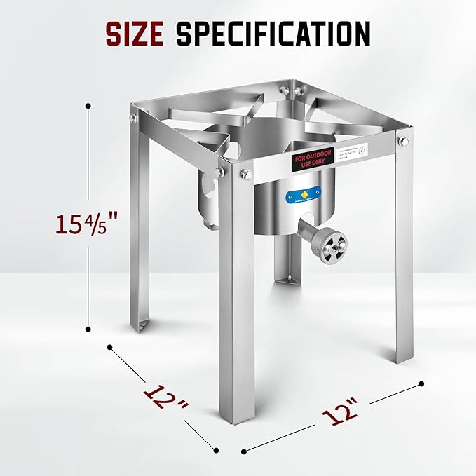 ARC 55,000BTU Propane Burner Camping Stove,Outdoor Gas Stove Burner Cooker for Cooking for Turkey Fry,Homebrewing,Crawfish Boil,and More!