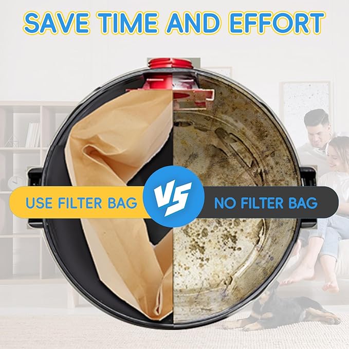 14 Pack DXVA19-4104 Vacuum Bags for DEWALT 5 to 8 Gallon Wet/Dry Vacuum, Disposable Shop Vac Bags, Dust Collection Bag Replacement