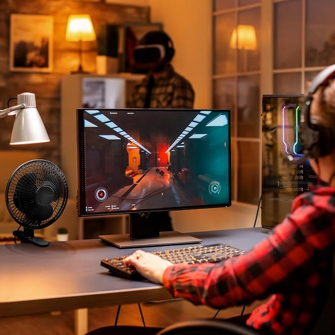 JOEY'Z 6 INCH - 2 Speed - Adjustable Tilt, Whisper Quiet Operation Clip-On-Fan with 5.5 Foot Cord and Steel Safety Grill (1, 6" Fan with 5 FT Cord)