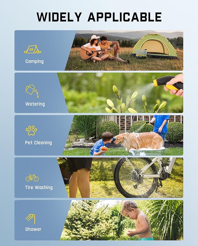 Fanttik NB8 Nano Portable Cordless Electric Sprayer w/2.1Gal Tank, Retractable Spray Head, 2600mAh Lithium Battery, IPX5, 72-98PSI, Portable Pressure Washer for Garden, Camping Shower and Pet Cleaning