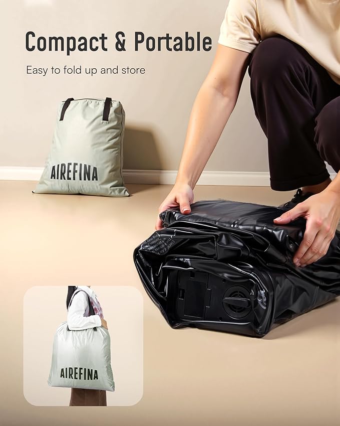 Airefina Twin Air Mattress with Built in Pump Raised, Comfort Twin Blow Up Mattress Upgraded Inflatable Mattress for Camping Guest Home, 2 Mins Quick & Fast Inflation Air Bed, Colchon Inflable