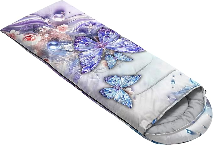 AILONEN Outer Space Astronaut Camping Sleeping Bags,Lightweight & Waterproof,3 Season Warm & Cool Weather,Cartoon Sleeping Bags for Kids,Boys Girls Travelling,Outdoors