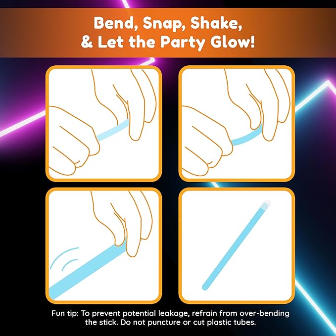 Glow Fever Bulk 50ct 4" Glow In The Dark Sticks, For Kids Party Supplies Birthday Party Favors Halloween Accessory Game Prizes or Treats, Multi