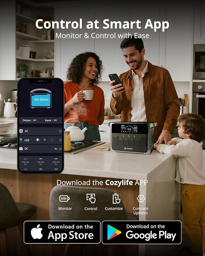 Portable Power Station 2160Wh, 2400W AC/140W USB-C Output with LiFePO4 Battery, 2Hr Ultra-Fast Charge, Solar Generator for Outdoor Camping, Home Backup, RV & Emergency Power DP2400