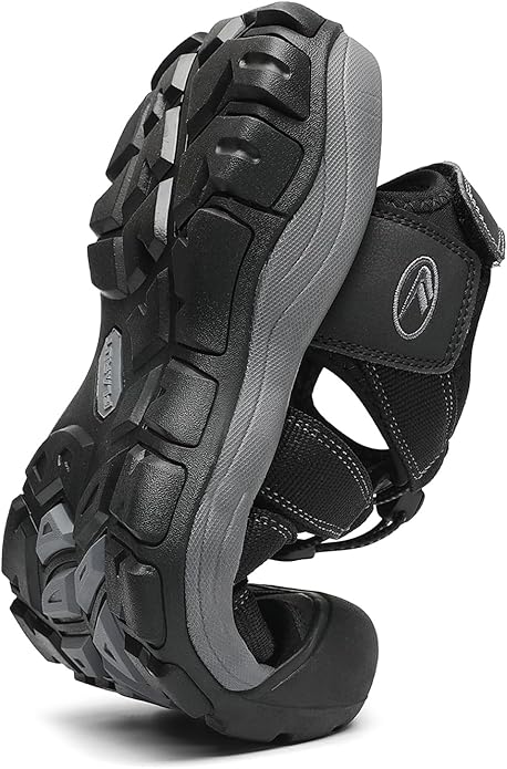 FLARUT Men's Athletic Sandals - Closed Toe Sport Hiking & Outdoor Walking Water Sandals with Anti-Slip Cushioning and Breathable Mesh