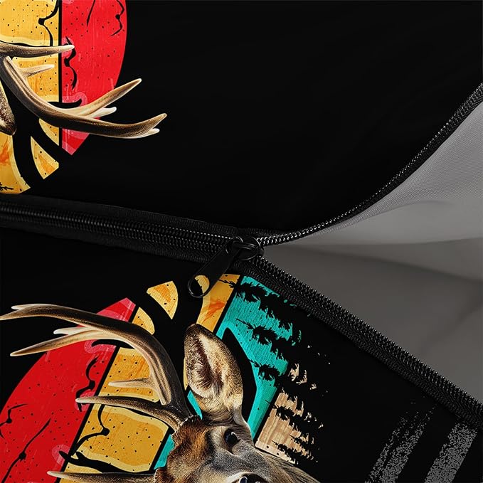 HOSIMA Dear Hunting Pattern Cold Weather Sleeping Bags for Adults,Black Light Weight Sleeping Bags for Kids Adults,WaterProof Sleeping Bags for Outdoors Hiking.