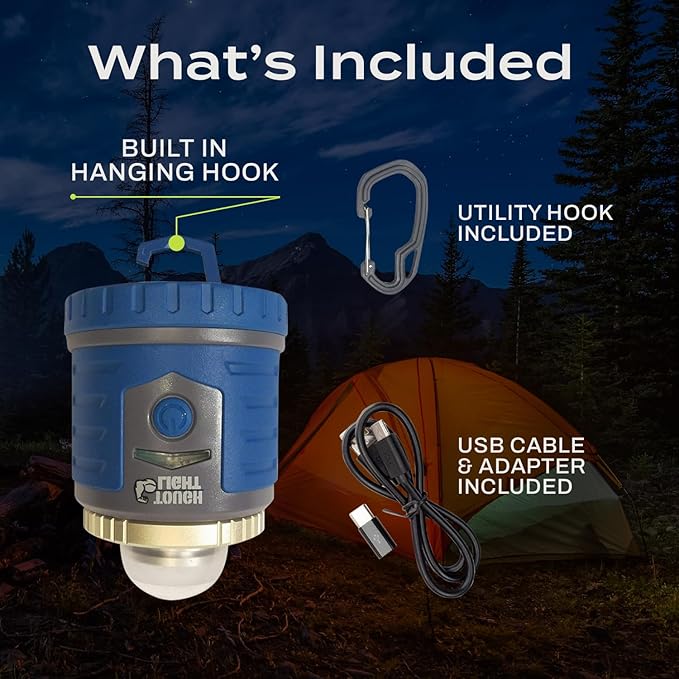 USB Rechargeable Camping Lantern, 400 Lumens LED Lantern, Hanging Tent Lamp, 6000mAh Power Bank, 200 Hour, 6 Modes, for Outdoors & Emergency