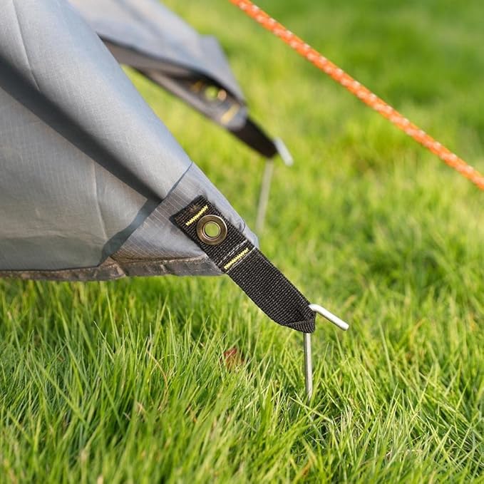 Tent Stakes 9 Inch, Tent Stakes Metal, Heavy Duty Tarp Camping Stakes, Metal Stakes for Inflatables Outdoor Decorations, 8 Pack