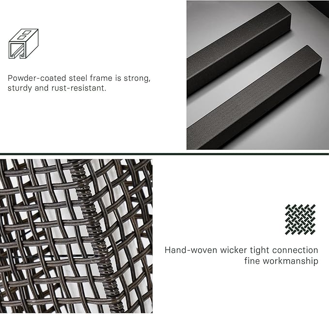 Grand patio Solar Outdoor Floor Lamp Solar Powered Lantern Water-Resistant Wicker Deck Light for Garden Porch Deck-Large Fuji 2 PCS, Dark Brown